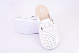 LEDI 631-18 Leather Clogs for Women - White