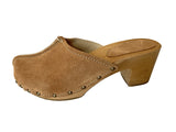 Solema ASTELLA Suede Leather Clogs for Women  - Light Brown