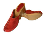 Solema ASTELLA Suede Leather Clogs for Women  - Red