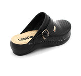 LEON 3300 Leather Clogs for Women - Black