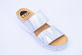 LEDI 101-4 Leather Clogs for Women - Silver