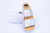 LEDI 101-4 Leather Clogs for Women - Silver