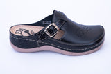 LEDI 402-10 Leather Clogs for Women - Black