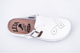 LEDI 402-18 Leather Clogs for Women - White