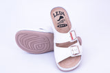 LEDI 404-18 Leather Clogs for Women - White