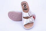 LEDI 404-S1 Leather Clogs for Women - Silver