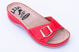 LEDI 407-24 Leather Clogs for Women - Red