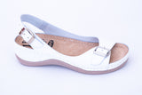 LEDI 408-18 Leather Clogs for Women - White