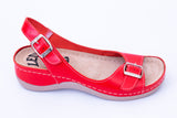 LEDI 408-24 Leather Clogs for Women - Red