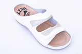 LEDI 412-18 Leather Clogs for Women - White
