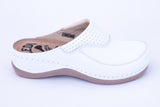 LEDI 430-18 Leather Clogs for Women - White