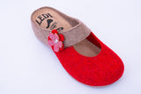 LEDI 431-105 Leather Clogs for Women - Red-Brown