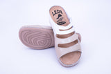 LEDI 432-6 Leather Clogs for Women - White-Beige