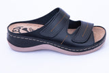 LEDI 434-10 Leather Clogs for Women - Black