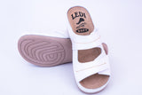LEDI 434-18 Leather Clogs for Women - White