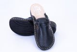 LEDI 632-10 Leather Clogs for Men - Black