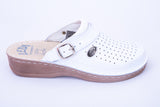 LEDI 663-18 Leather Clogs for Women - White