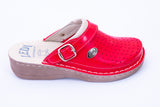 LEDI 663-24 Leather Clogs for Women - Red