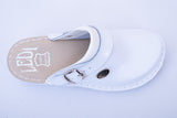 LEDI 663-N18 Leather Clogs for Women - White-NH