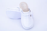 LEDI 663-N18 Leather Clogs for Women - White-NH