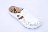 LEDI 710-18 Leather Clogs for Women - White