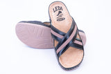 LEDI 800-10 Leather Clogs for Men - Black-Brown