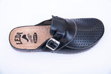 LEDI 802-10 Leather Clogs for Men - Black