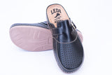 LEDI 802-10 Leather Clogs for Men - Black