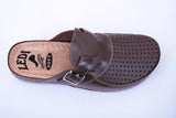 LEDI 802-12 Leather Clogs for Men - Brown