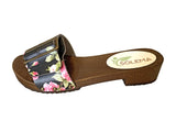 Solema CARLY Leather Clogs for Women  - Black Roses