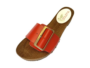 Solema CARLY Leather Clogs for Women  - Red
