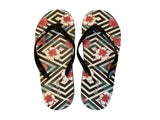 Solema Slip-on Beach Pool Fashion Flip Flops for Women - Abstract Flowers