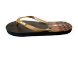 Solema Slip-on Beach Pool Fashion Flip Flops for Women - Black-Gold