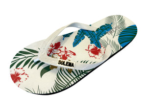 Solema Slip-on Beach Pool Fashion Flip Flops for Women - Leaves