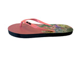 Solema Slip-on Beach Pool Fashion Flip Flops for Women - Pink Flowers