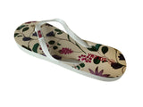 Solema Slip-on Beach Pool Fashion Flip Flops for Women - White Flowers