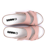LEON 1004 Leather Sandal Clogs for Women - Rose