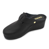 LEON 1024 Leather Sandal Clogs for Women - Black