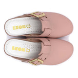 LEON 1024 Leather Sandal Clogs for Women - Rose