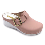 LEON 1024 Leather Sandal Clogs for Women - Rose