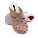 LEON 3500 Leather Sandal Clogs for Women - Rose