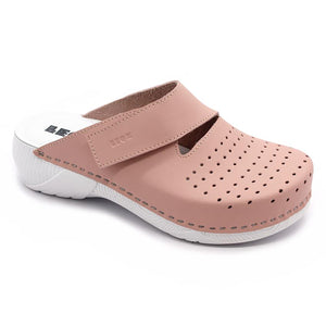 LEON 3500 Leather Sandal Clogs for Women - Rose