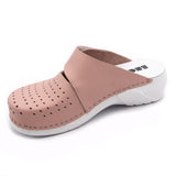 LEON 3500 Leather Sandal Clogs for Women - Rose