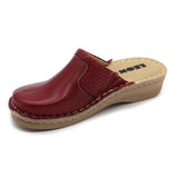 LEON 360 Leather Clogs for Women - Dark Red