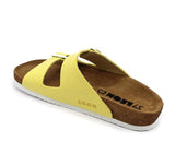 LEON 4010 Leather Sandal Clogs for Women - Yellow