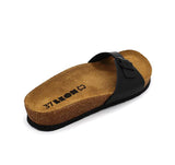 LEON 4021 Leather Sandal Clogs for Women - Black