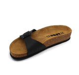 LEON 4021 Leather Sandal Clogs for Women - Black