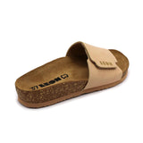 LEON 4022 Leather Sandal Clogs for Women - Beige