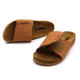 LEON 4022 Leather Sandal Clogs for Women - Brown