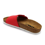 LEON 4022 Leather Sandal Clogs for Women - Red